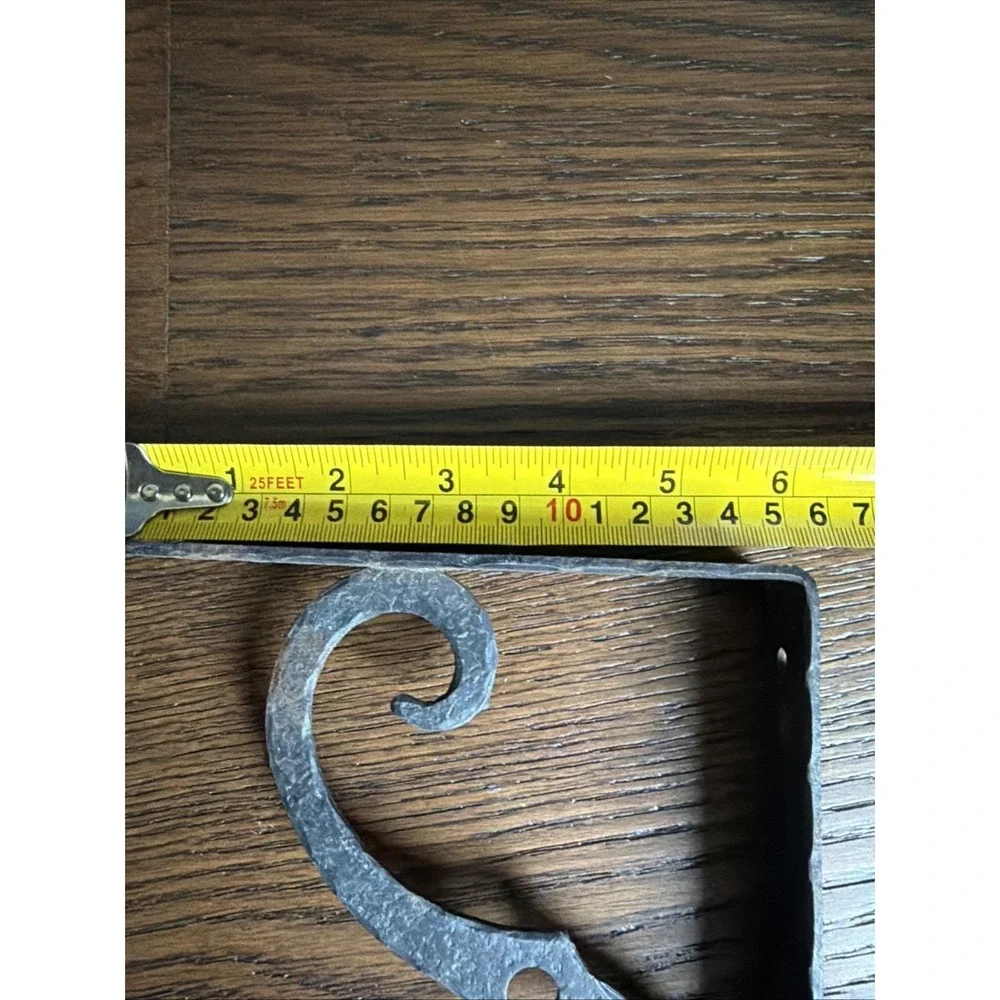 Pair Hand Forged Wrought Iron Shelf Brackets 8x6
